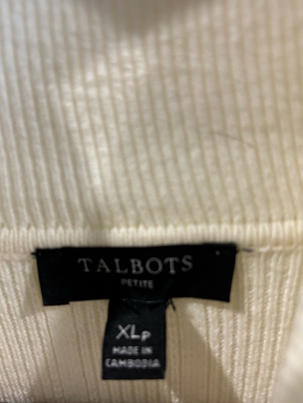 Talbots Cream Ribbed Turtleneck Sweater - Picture 5 of 9